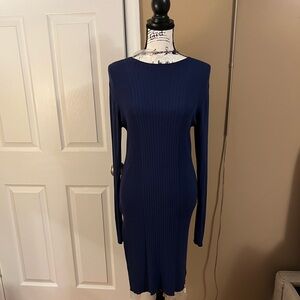 Women’s Theory Jewel Prosecco Knit Sweater Tunic - Sapphire Blue L